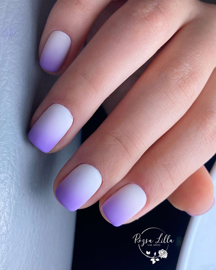 Short Square Ombre Matte Nails