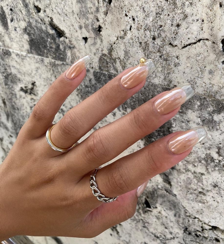 Clear Short Coffin Nails