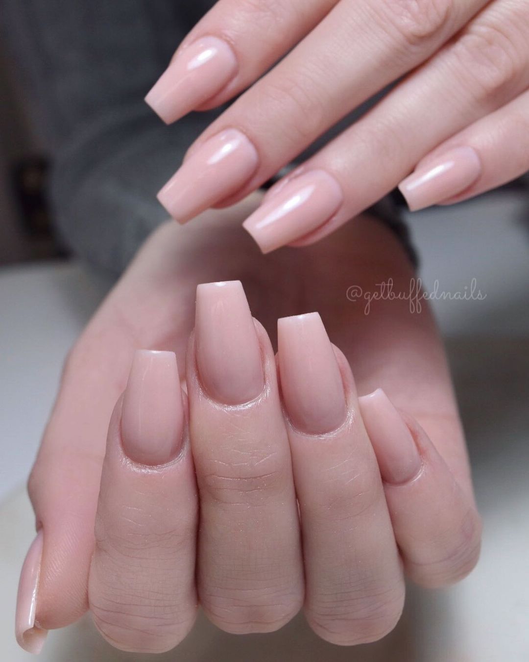 Classic Nude Short coffin Nails