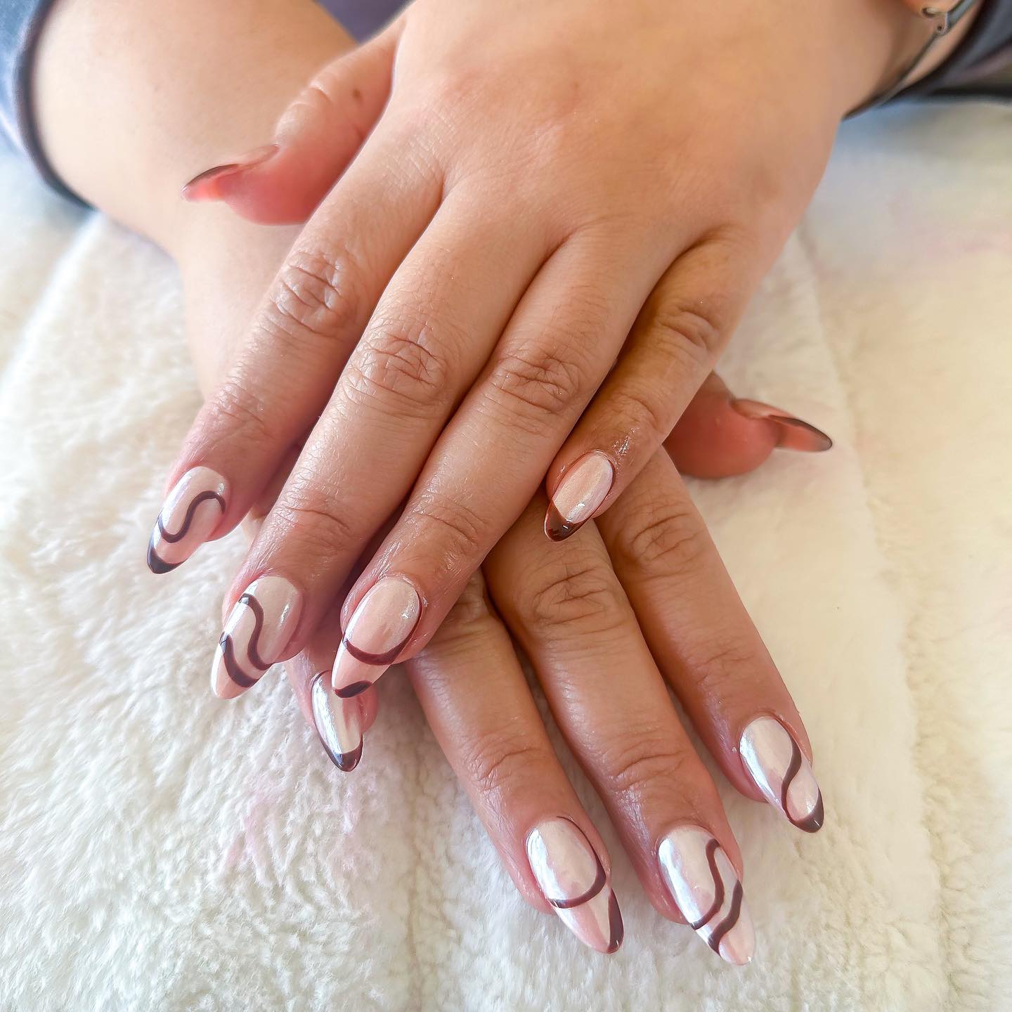 Chocolate Drizzle Glazed Donut Nails
