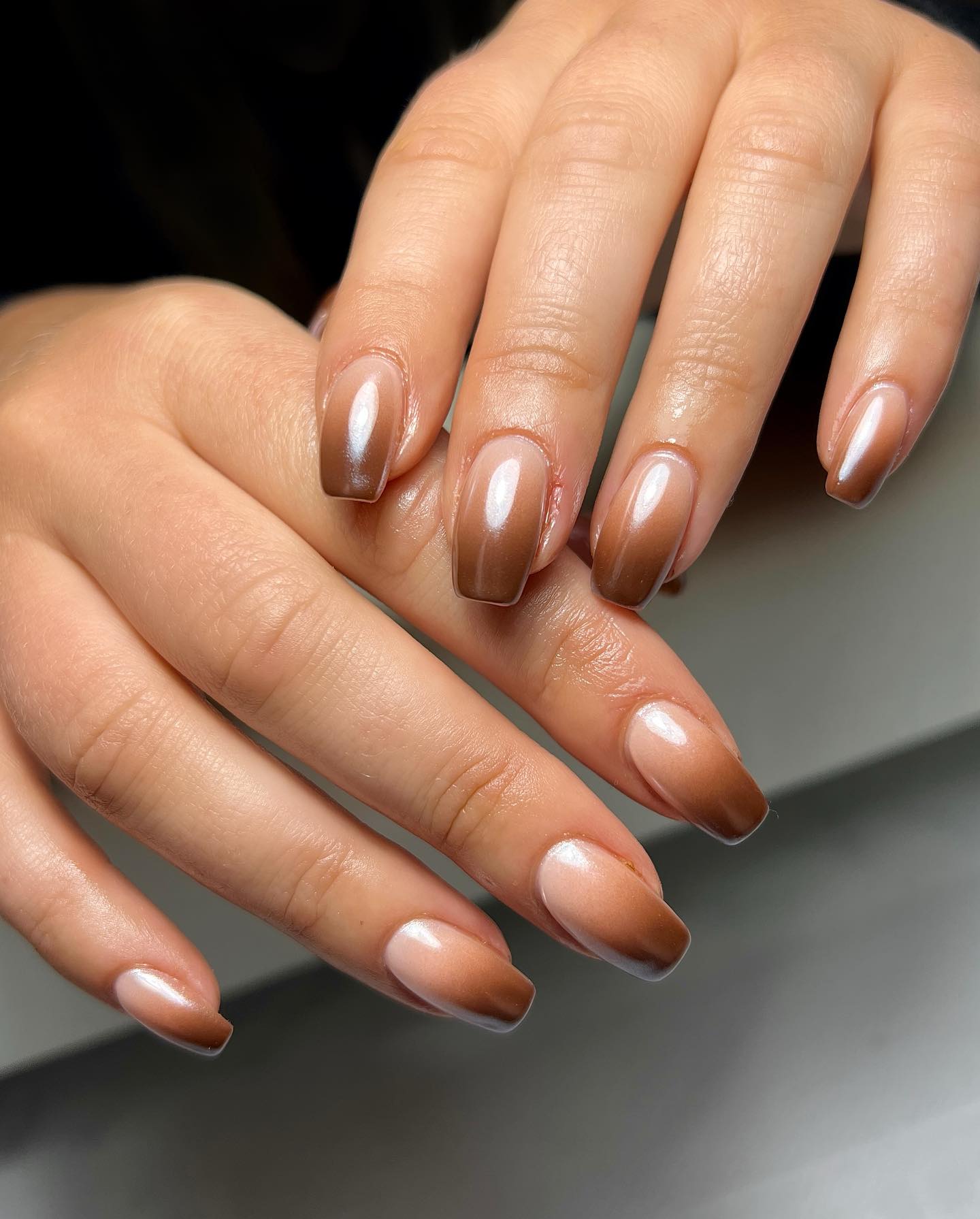 Chocolate Dusted Glazed Nails Design