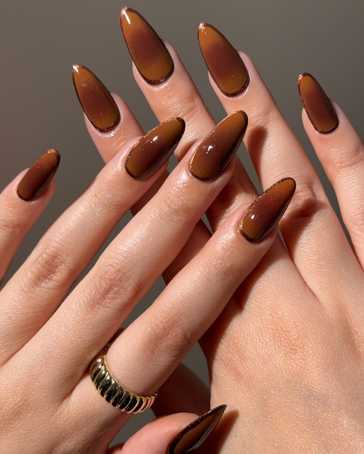 Salted caramel chocolate Glazed Nails
