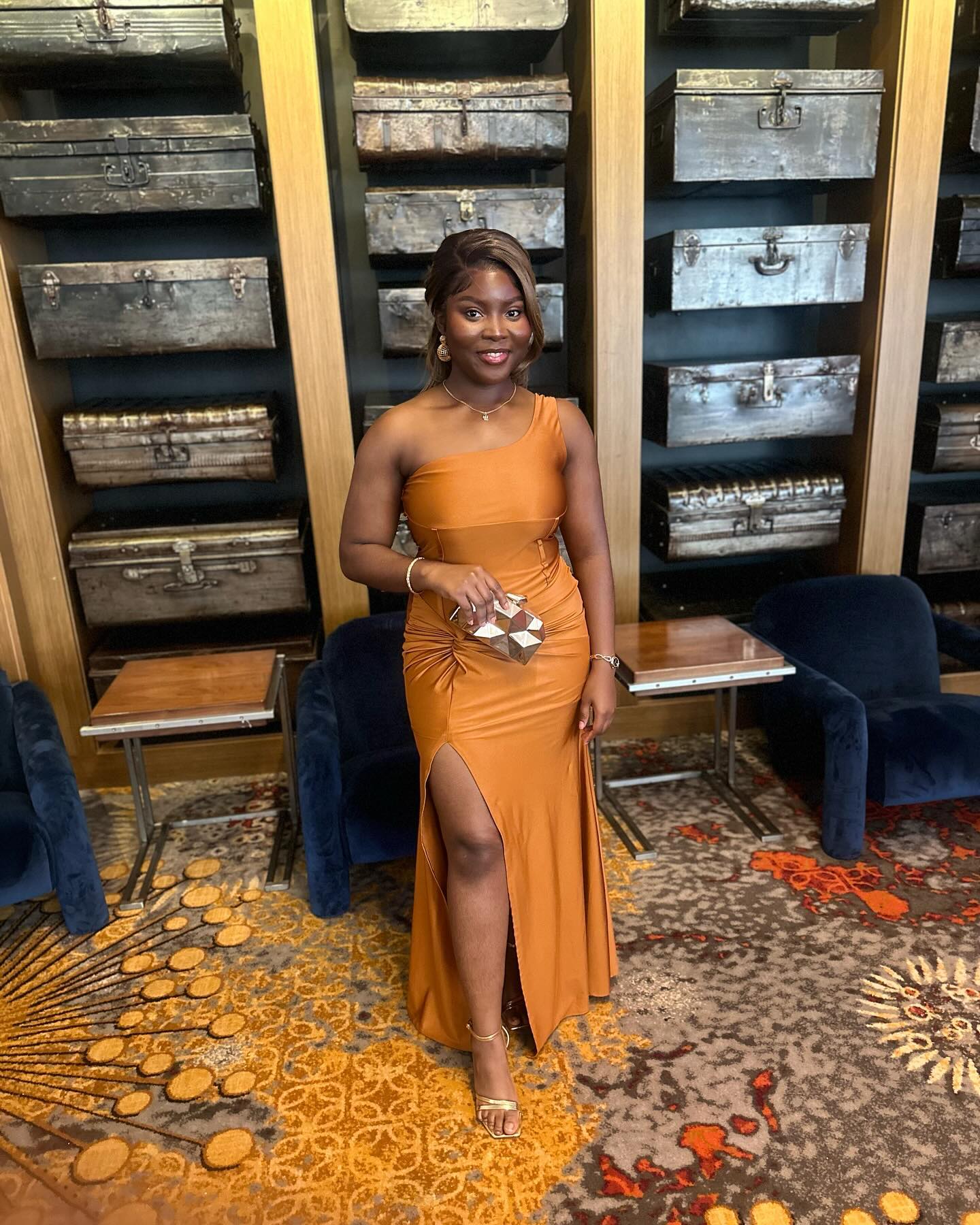 One-shoulder Fall Wedding guest Dress